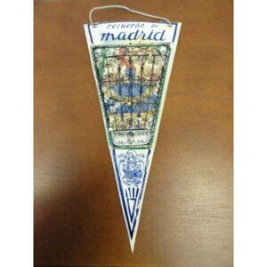 Vintage 1960's Recuerdo De Madrid Spain Pennant Triangle Shape Flamingo Dancer
